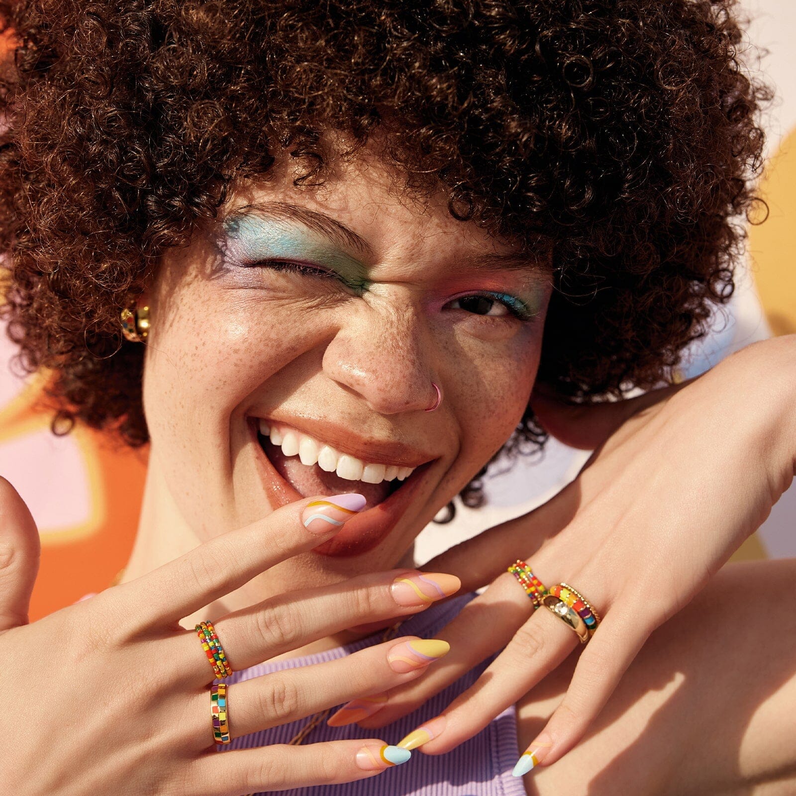 Rainbow Bead Stretch Ring 3 Pack - Image 6